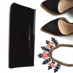 Vintage Black Patent Bow Clutch